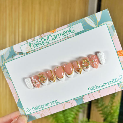 White Christmas  Acrylic Press on nails