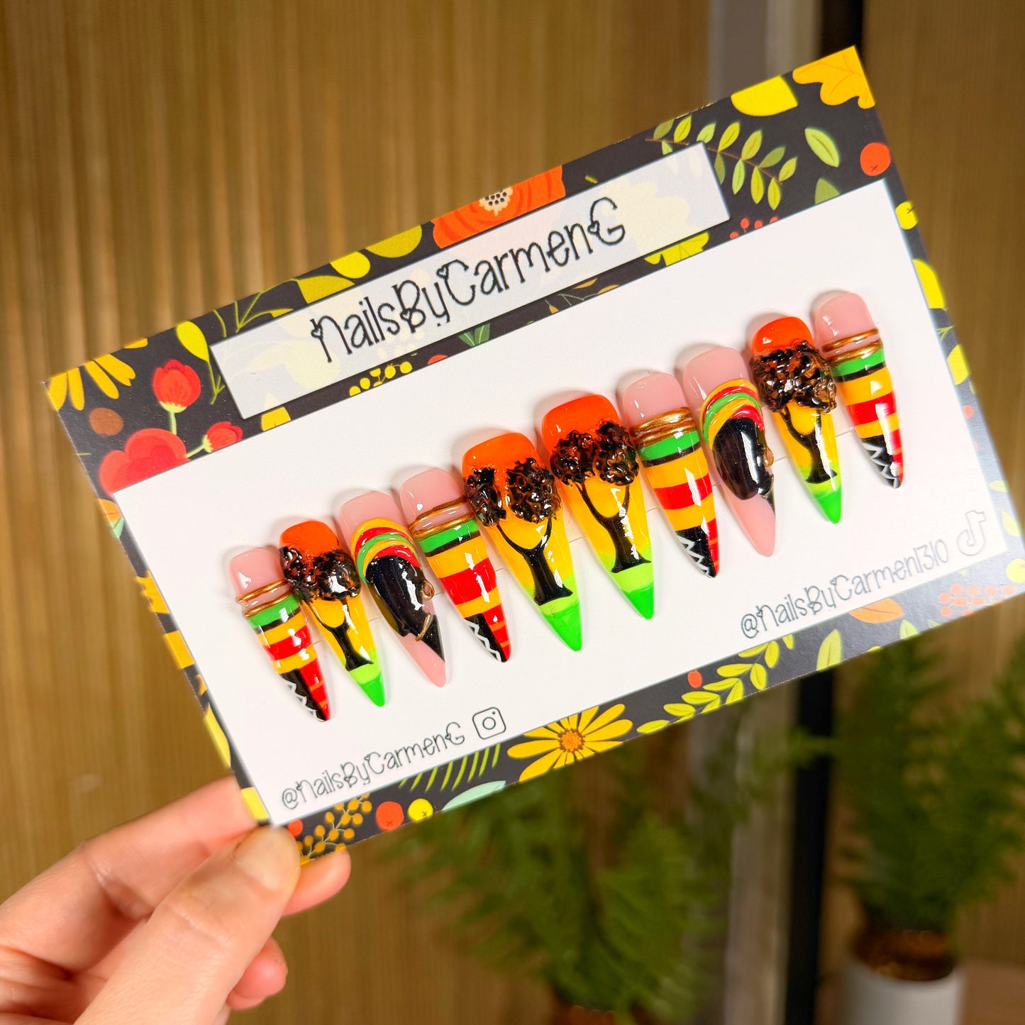 Kwanzaa Acrylic Press on nails