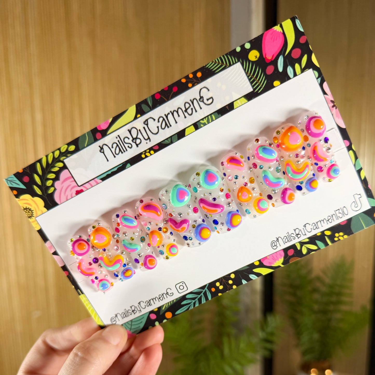 3d colorful Acrylic Press on nails