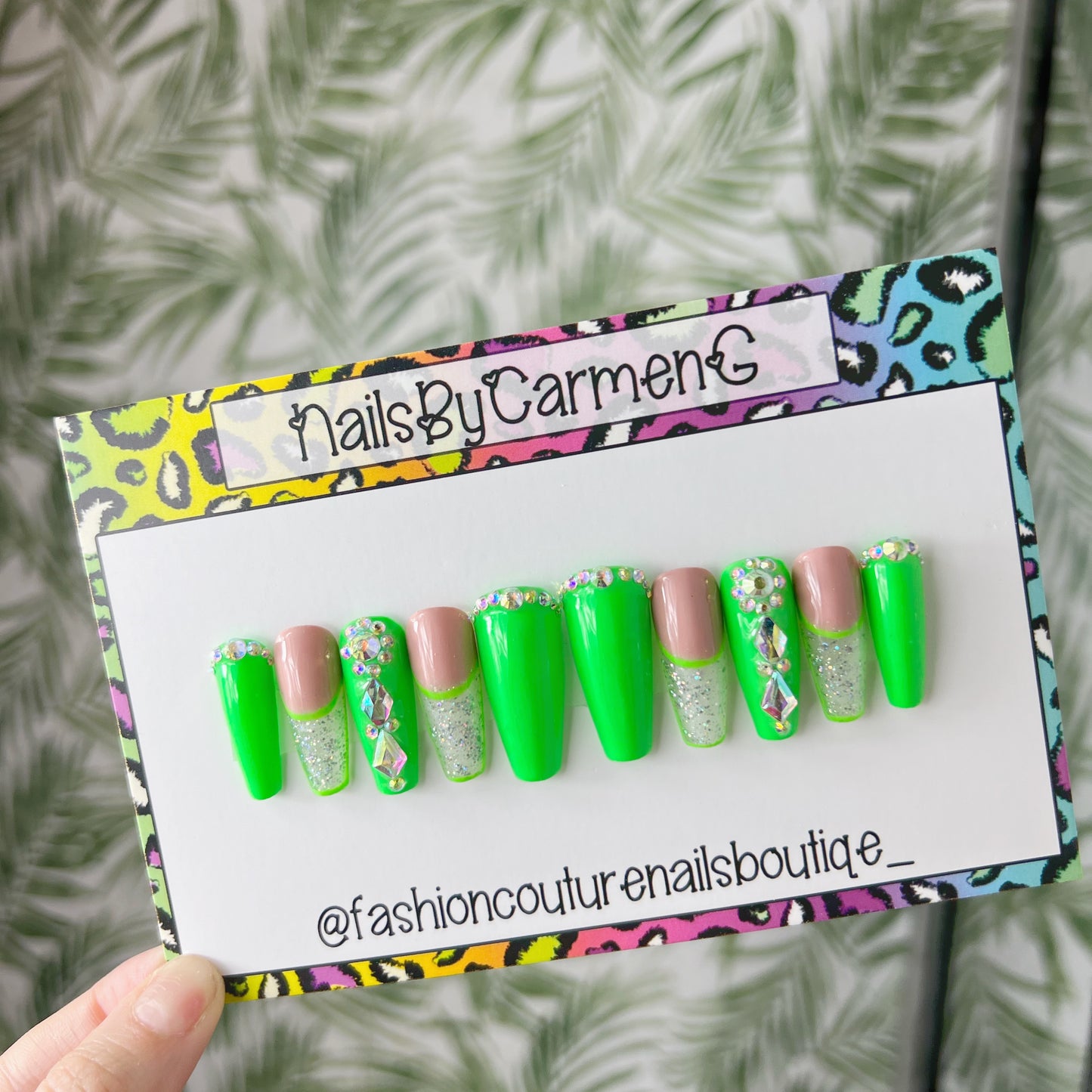 Neon green Acrylic Press on nails