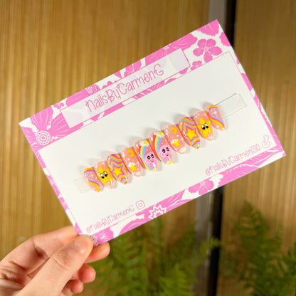 Kirby rainbow Acrylic Press on nails