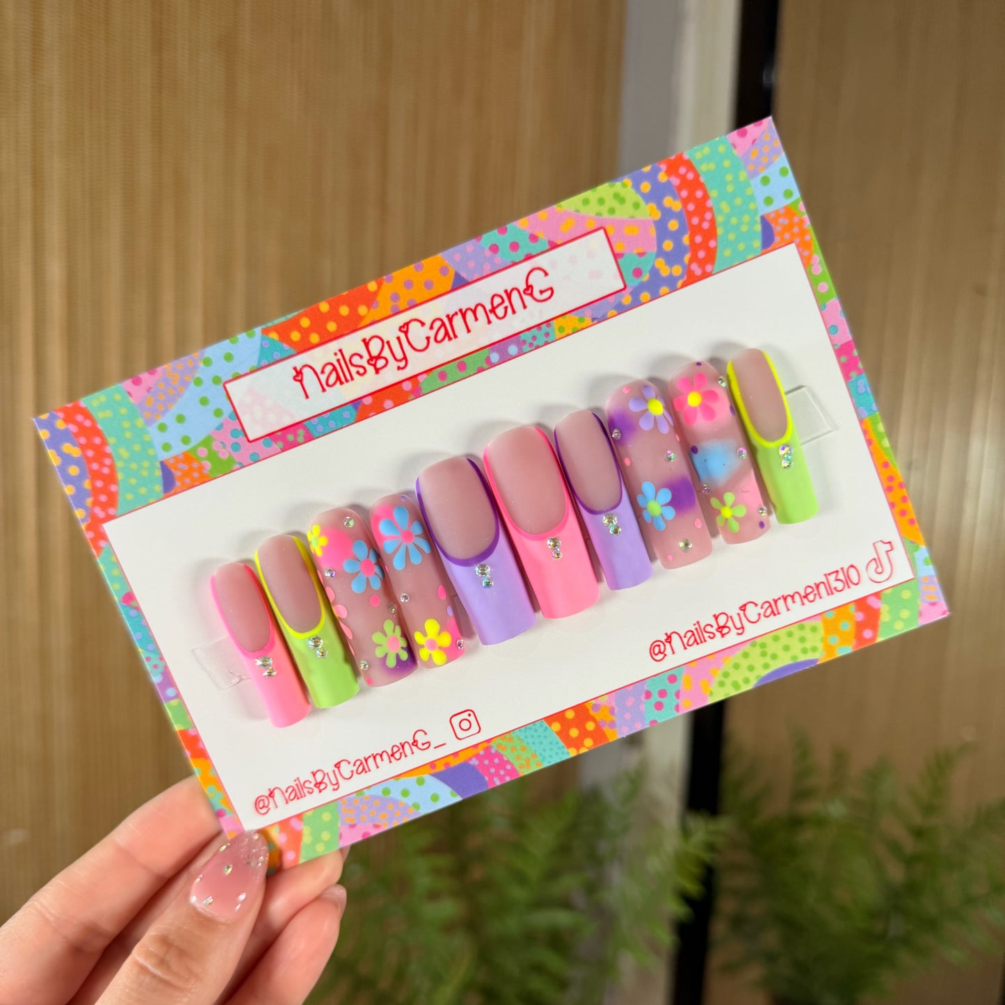 Mix match florals Acrylic Press on nails