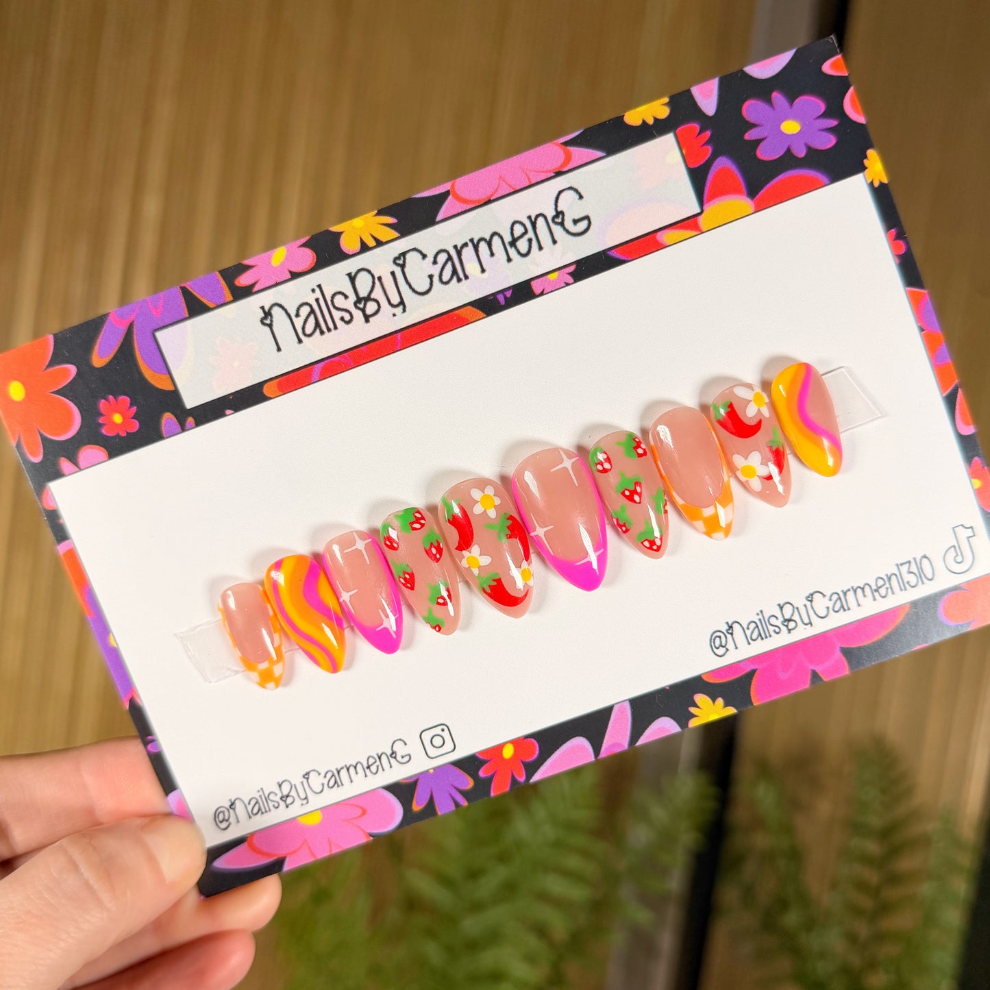 Sweet and spicy Acrylic Press on nails