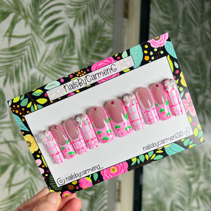 Barbie cottage core Acrylic Press on nails