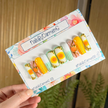 70’s metallic Acrylic Press on nails