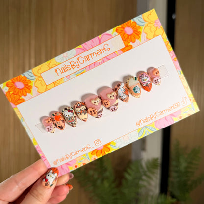 Sanrio friends pumpkin spice latte  Acrylic Press on nails