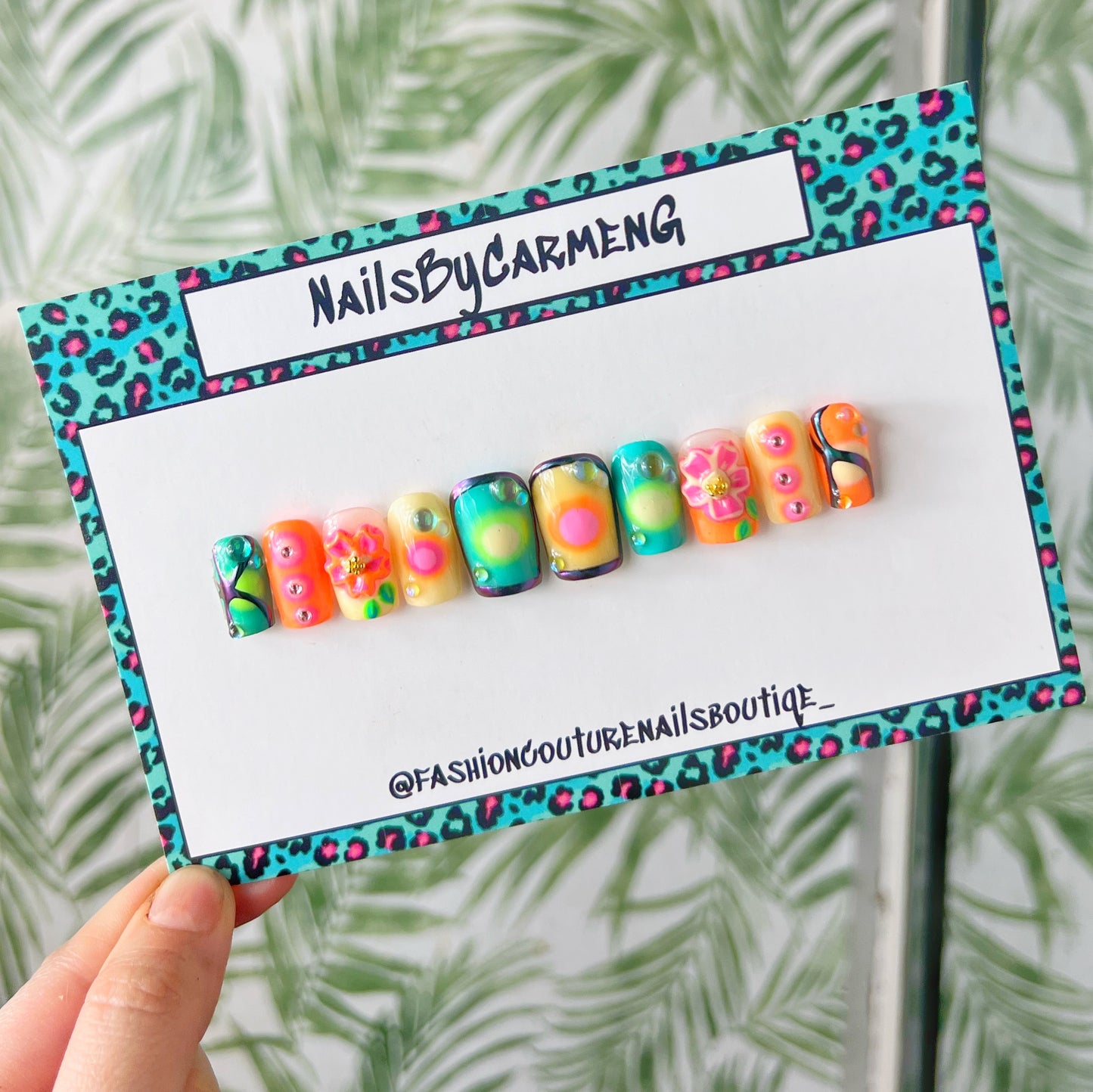 Tropical vibes Acrylic Press on nails