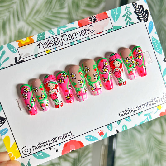 Strawberry shortcake Acrylic Press on nails