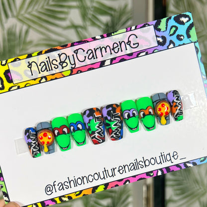 Ninja turtles Acrylic Press on nails