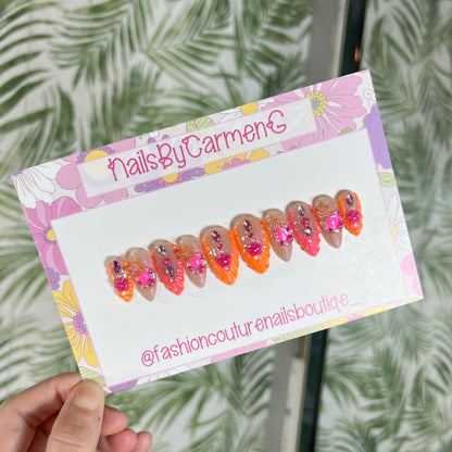 Summer sunset Acrylic Press on nails