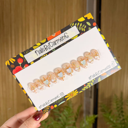 Celestial hearts Acrylic Press on nails