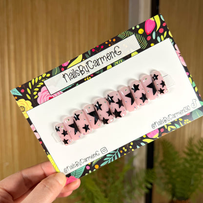 Black Stars Acrylic Press on nails