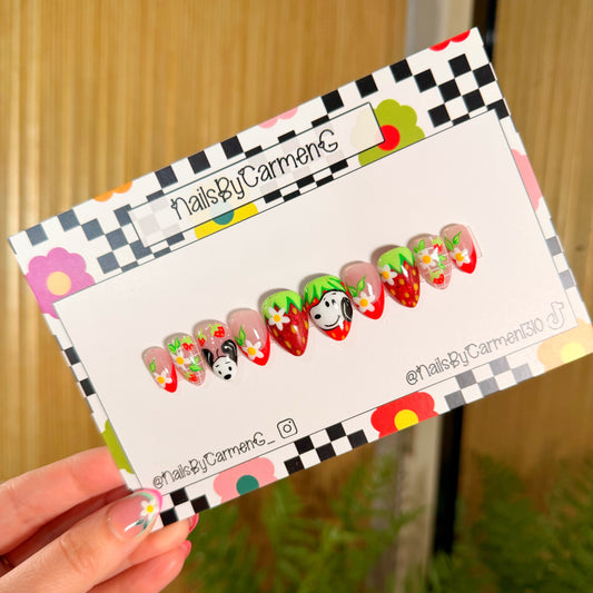 Strawberry snoopy Acrylic Press on nails