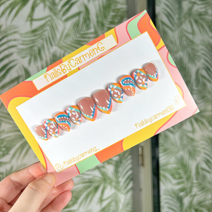 Colorblock French Tip Acrylic Press on nail