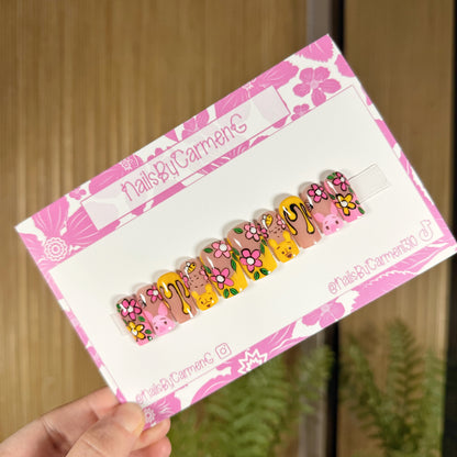 Winnie The Pooh and Piglet Spring Acrylic Press on nails