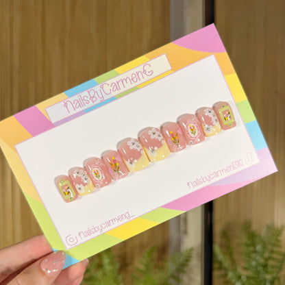 Coquette love flowers Acrylic Press on nails