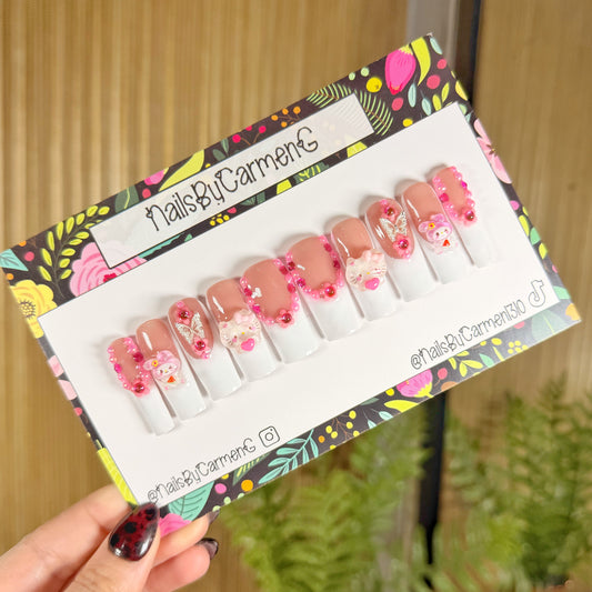 Hello Kitty And My Melody Acrylic Press on nails