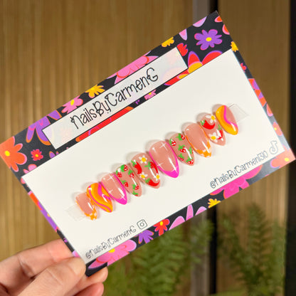 Sweet and spicy Acrylic Press on nails