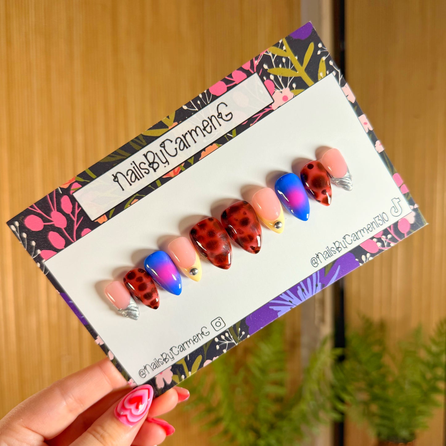 Mix match tortoise Acrylic Press on nails