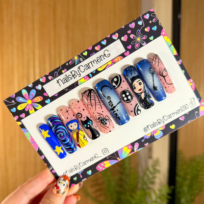 Coraline And The Other Mother Acrylic Press on nails