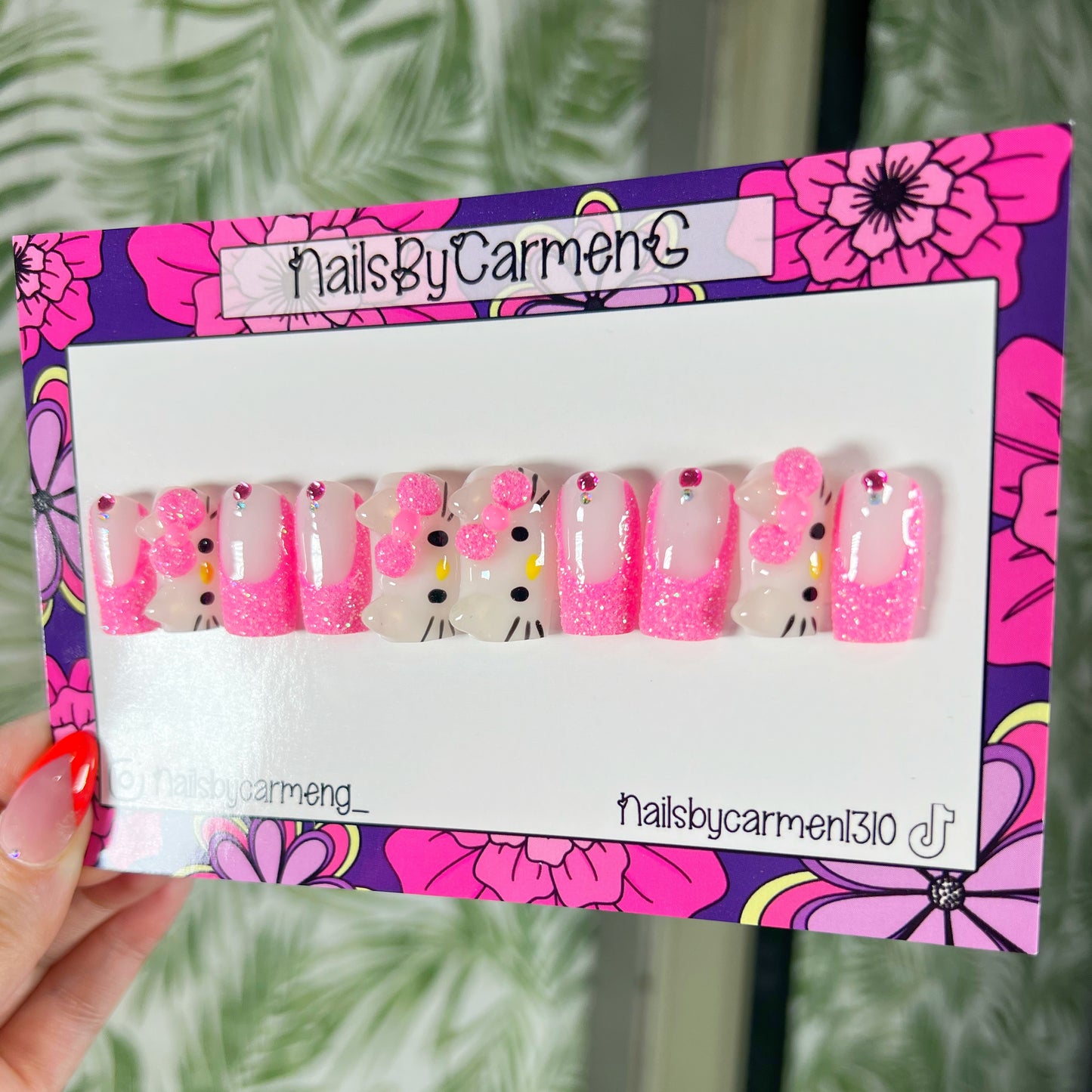 3D hello kitty Acrylic Press on nails