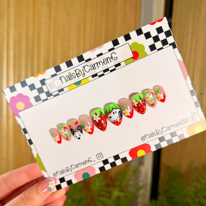 Strawberry snoopy Acrylic Press on nails
