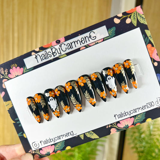 Floral Ghosts Acrylic Press on nails