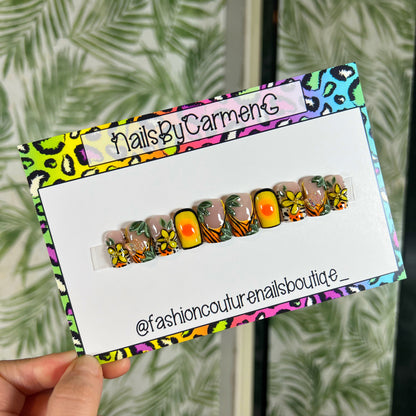 Tropical wild Acrylic Press on nails