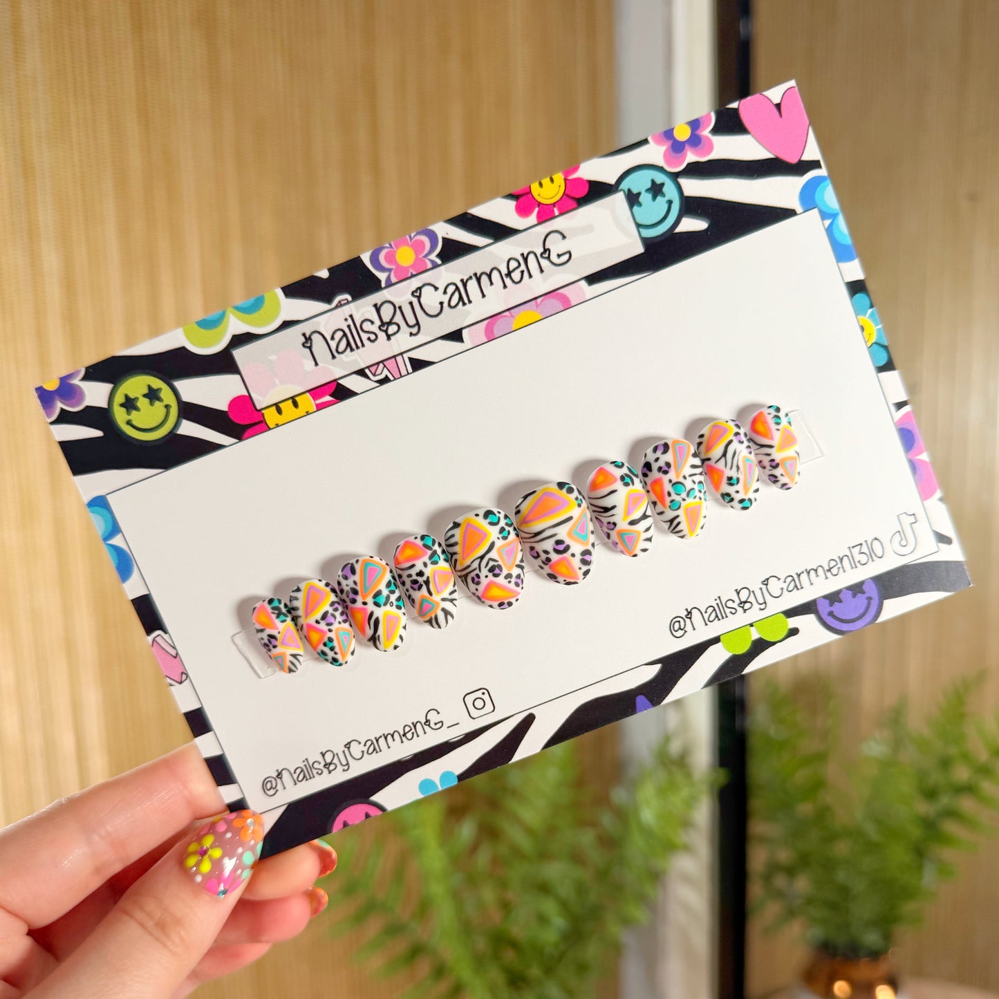 70’s cheetah print Acrylic Press On Nails
