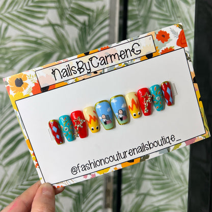 Howl’s moving castle Acrylic Press on nails