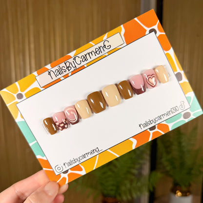 Fall Brown Acrylic Press on nails