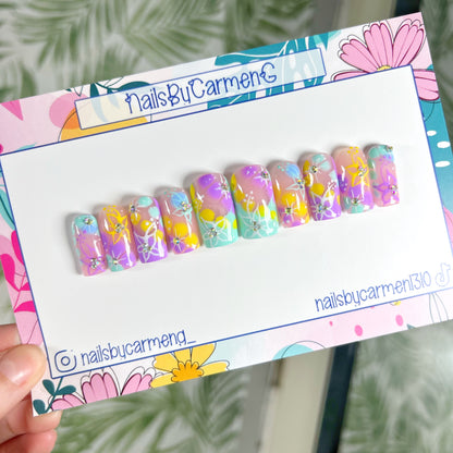 Hibiscus summer Acrylic Press on nails