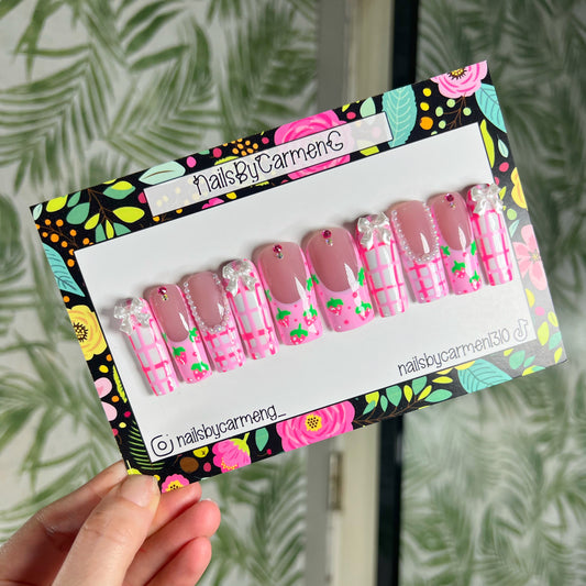 Barbie cottage core Acrylic Press on nails