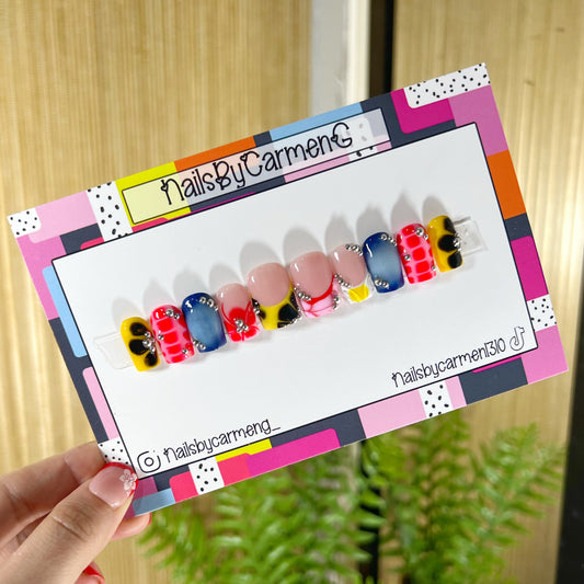 Cool Retro Acrylic Press on nails