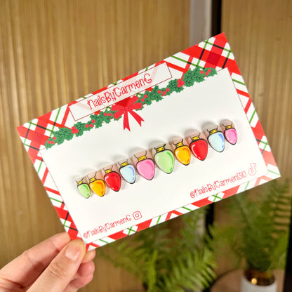 Christmas lights Acrylic Press on nails
