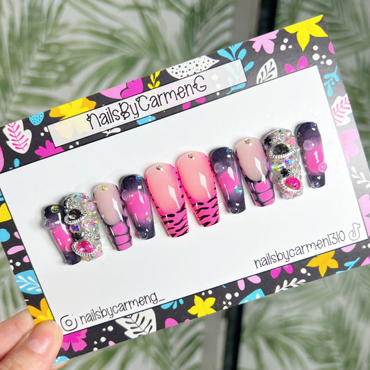 Pink punk Acrylic Press on nails