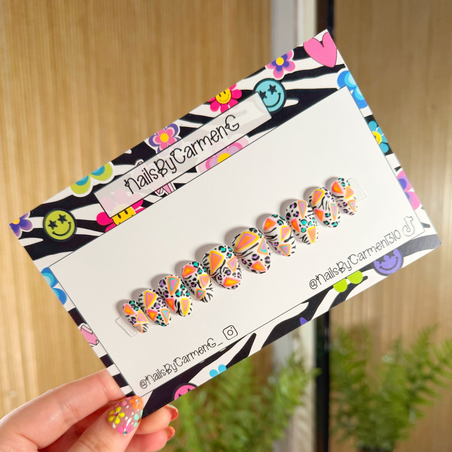 70’s cheetah print Acrylic Press On Nails