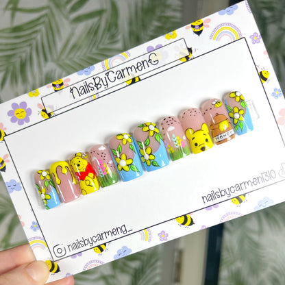 Winnie The Pooh Spring Acrylic Press on nails