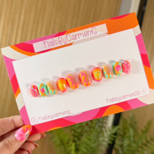 Neon summer Acrylic Press on nails