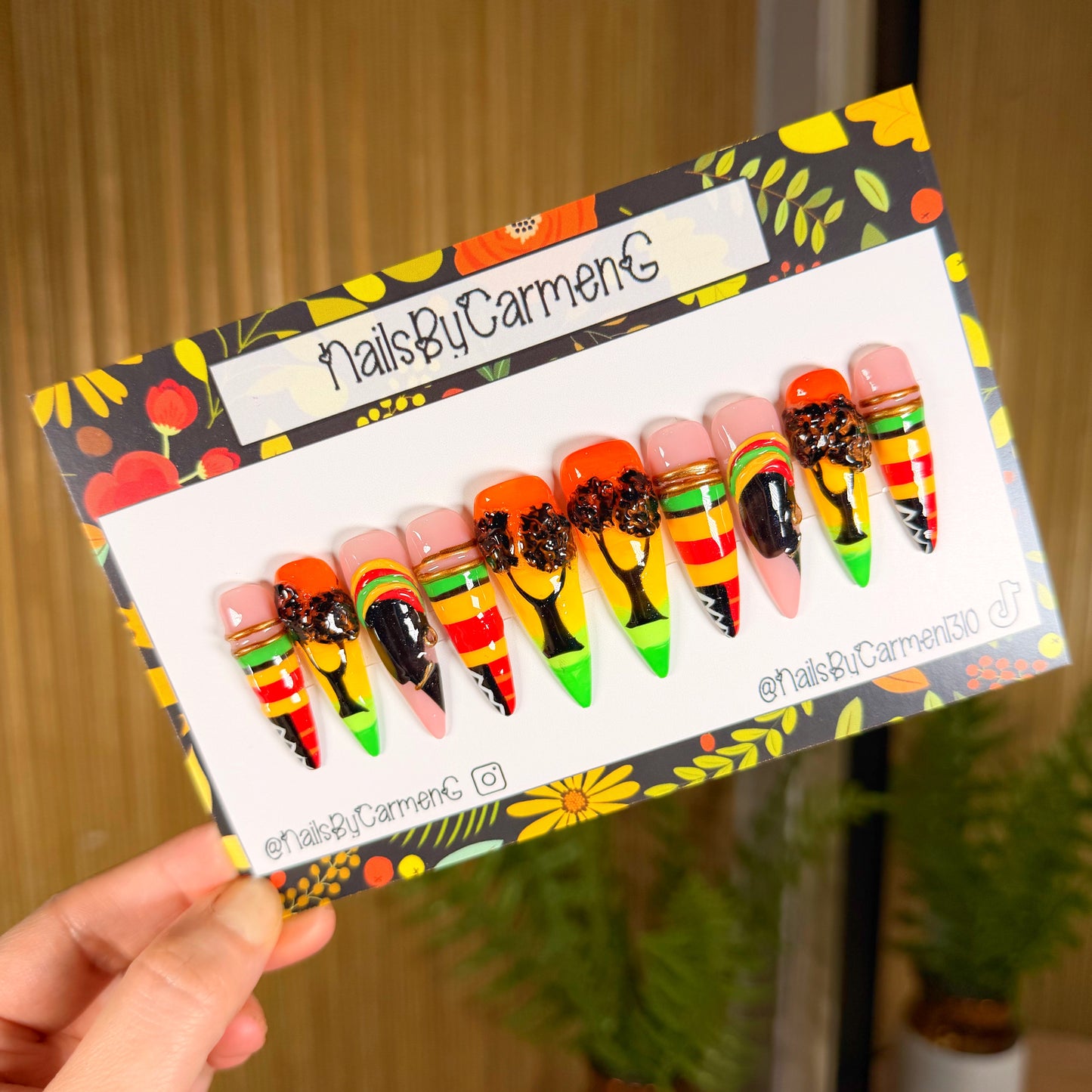 Kwanzaa Acrylic Press on nails