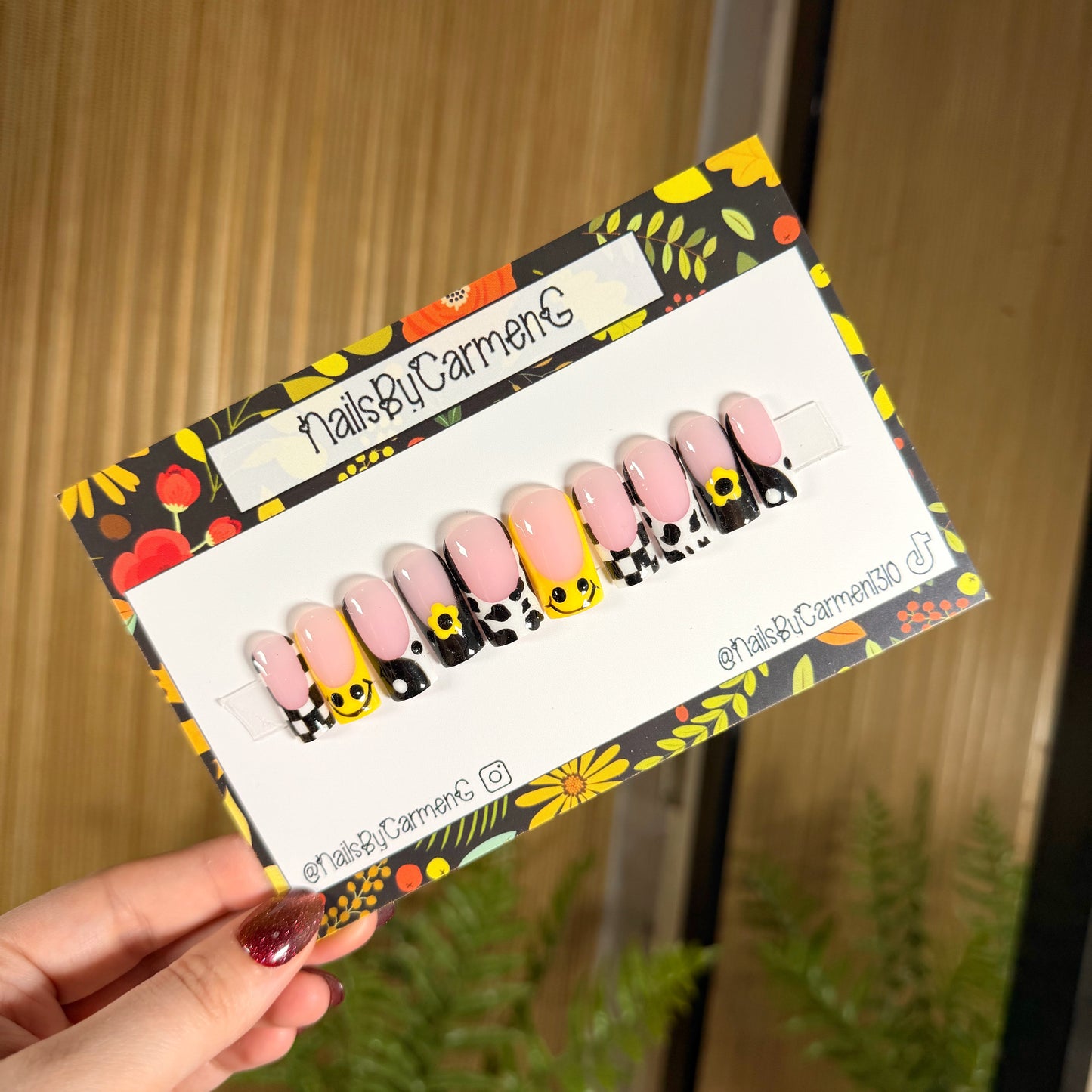 Y2k Mix and match French tip Acrylic Press on nails