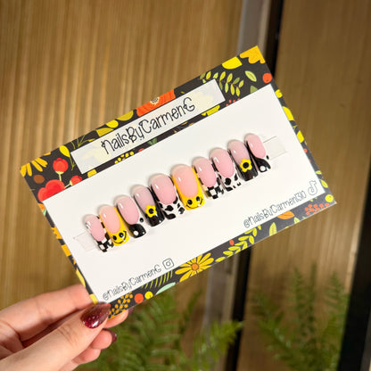Y2k Mix and match French tip Acrylic Press on nails