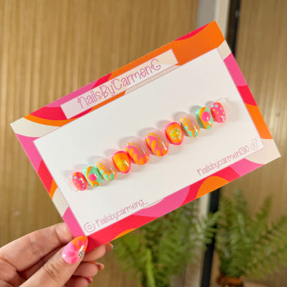 Neon summer Acrylic Press on nails