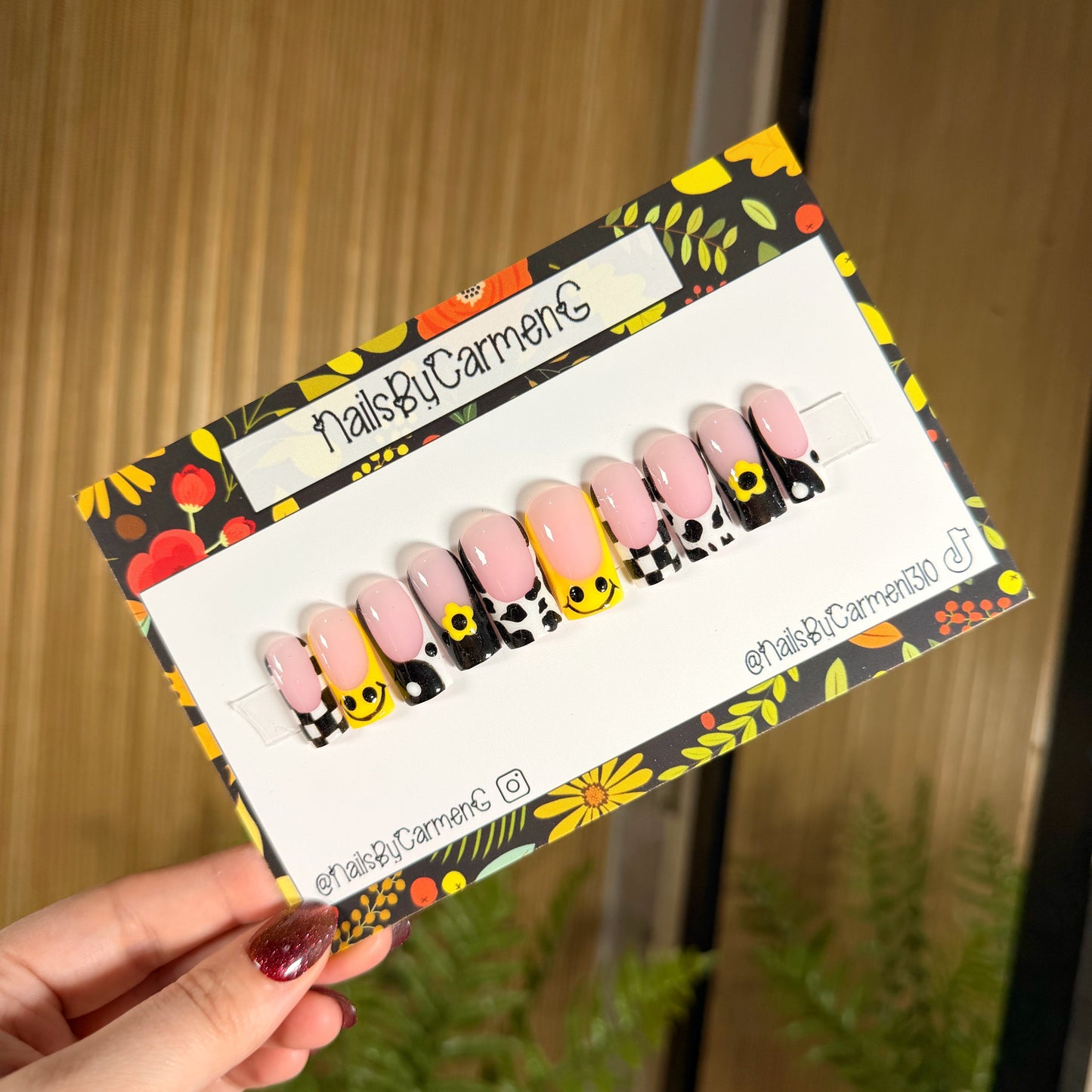 Y2k Mix and match French tip Acrylic Press on nails