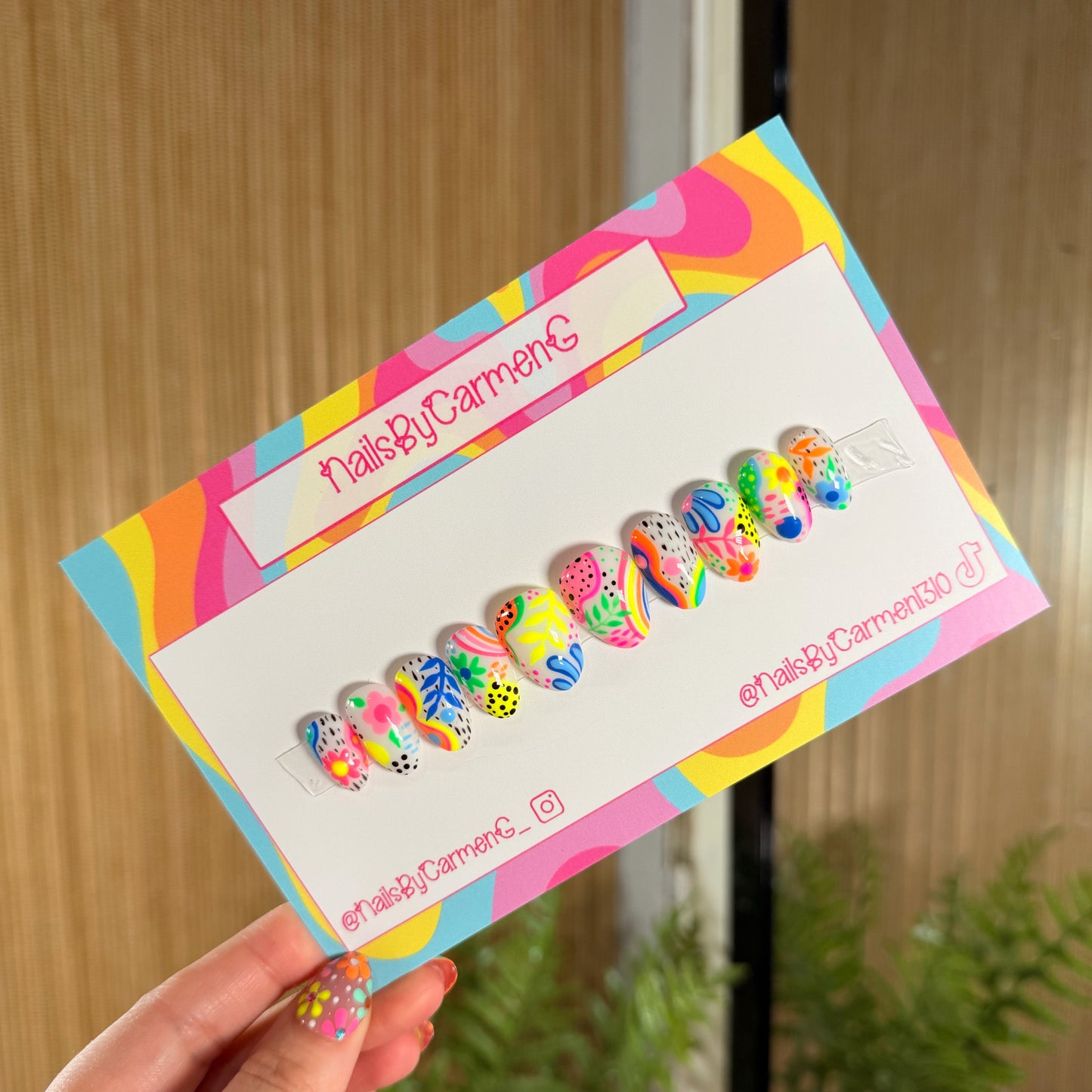Colorful spring  Acrylic Press on nails