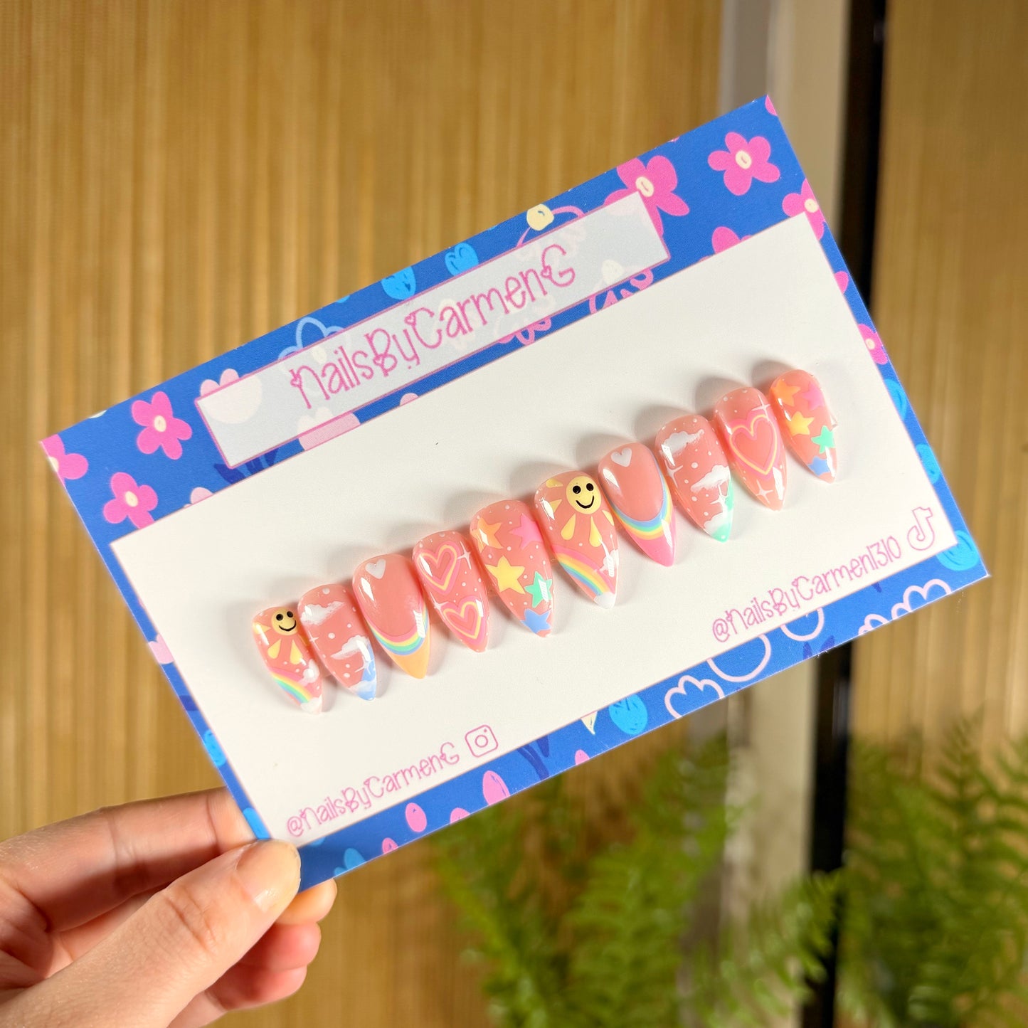 Sunshine over the rainbow Acrylic Press on nail