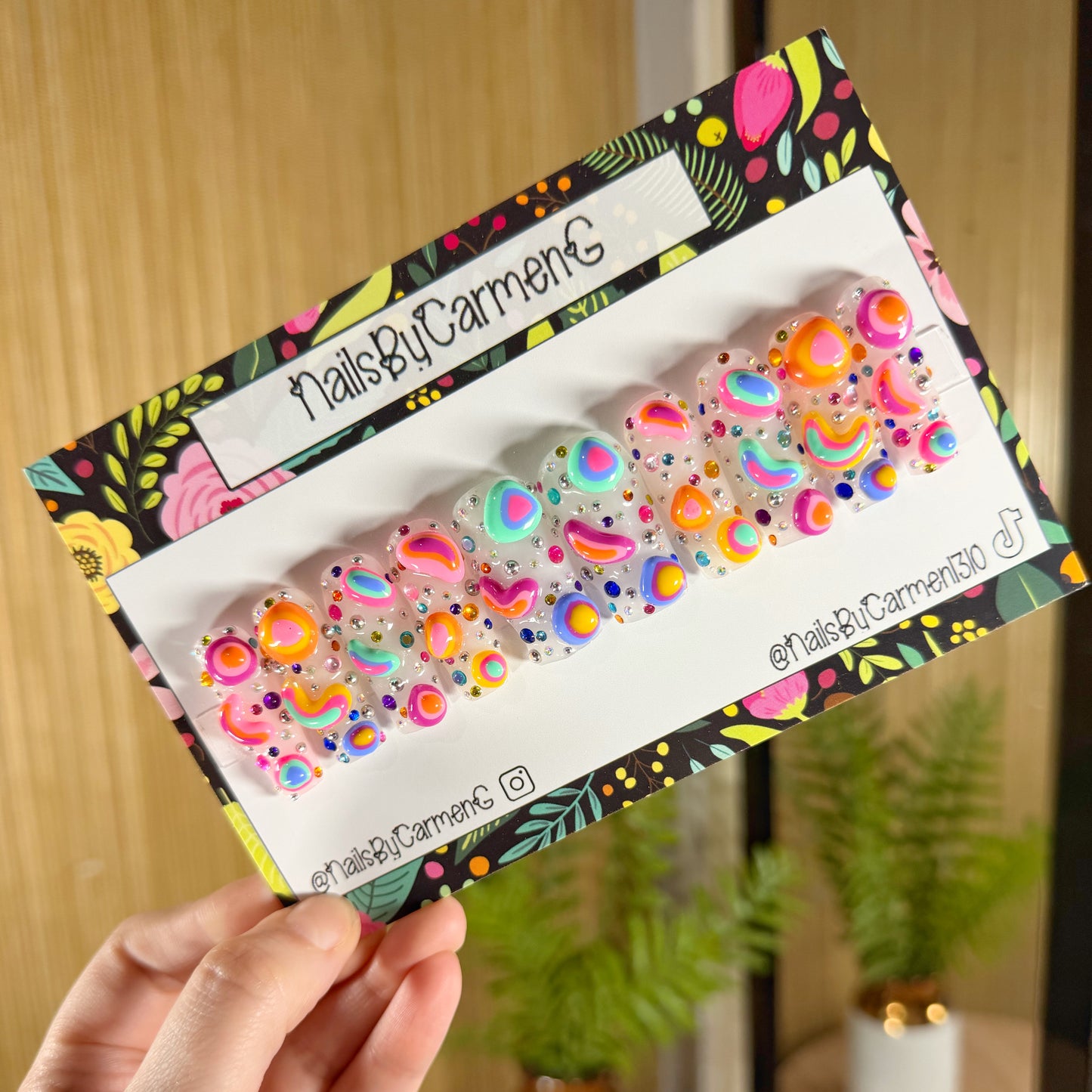 3d colorful Acrylic Press on nails