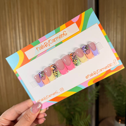 Mix match floral spring Acrylic Press on nails