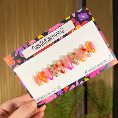 Sweet and spicy Acrylic Press on nails