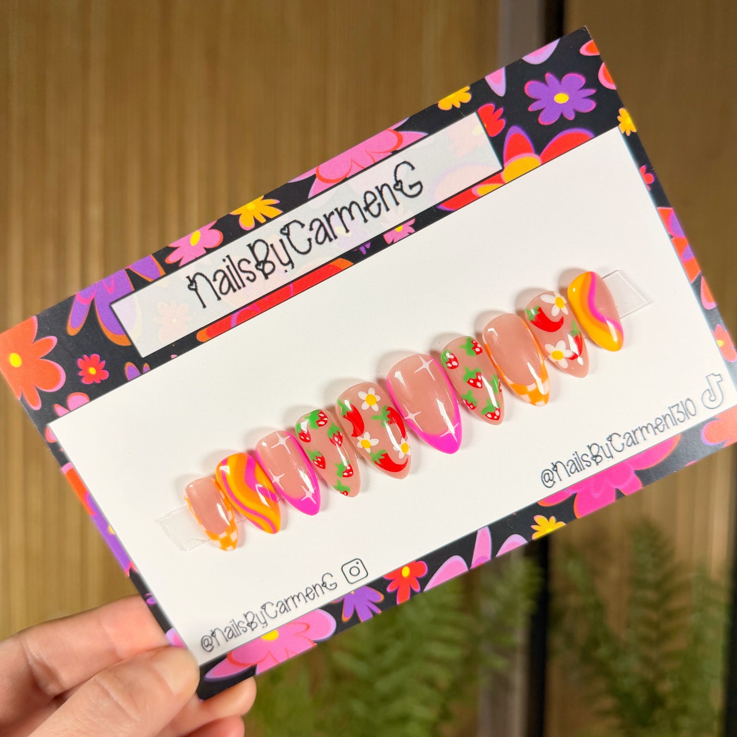 Sweet and spicy Acrylic Press on nails